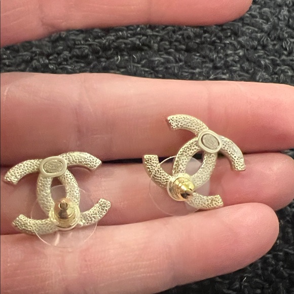 CHANEL Gold and Silver CC Earrings - Picture 8 of 11
